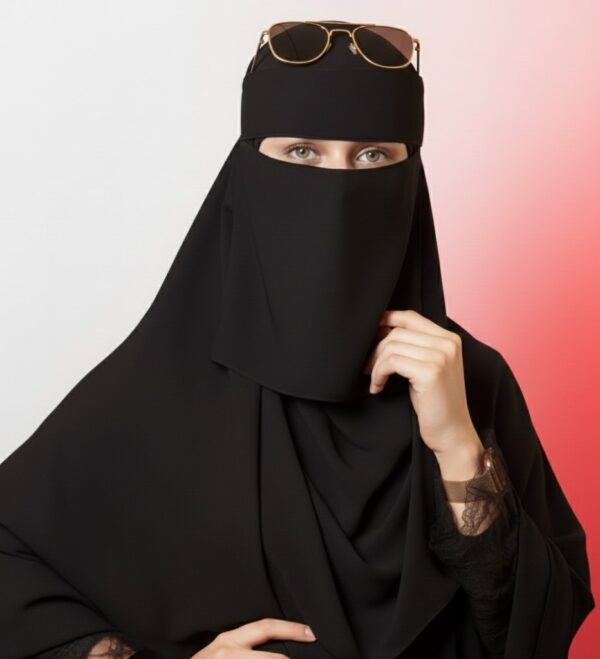 Soft & Lightweight Saudi Naqab – Breathable Design with Full Face Coverage